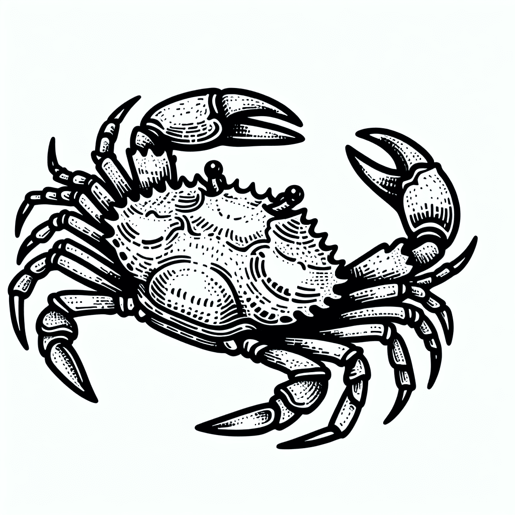 Additional crab coloring page 1