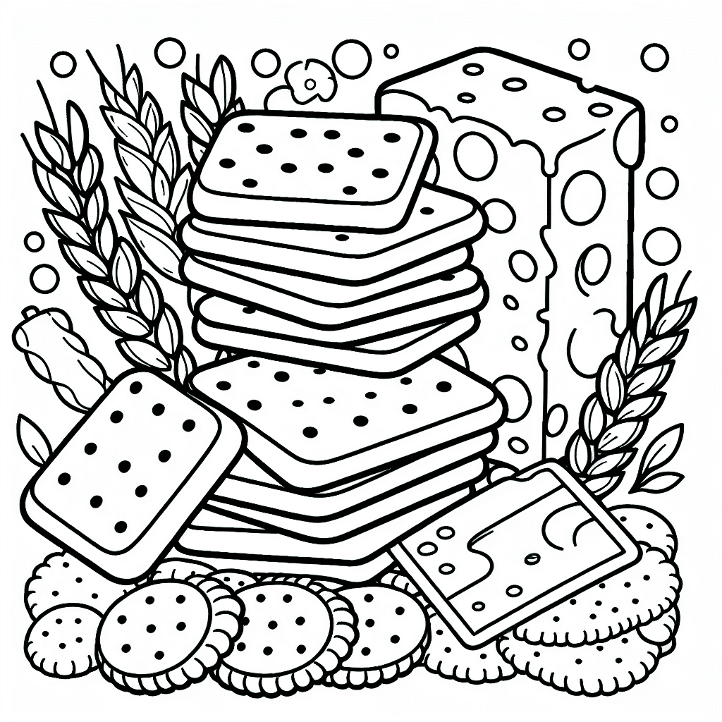 crackers cheese coloring pages