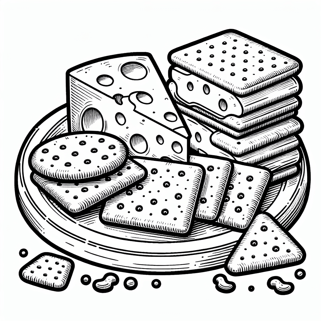 Additional crackers cheese coloring page 1