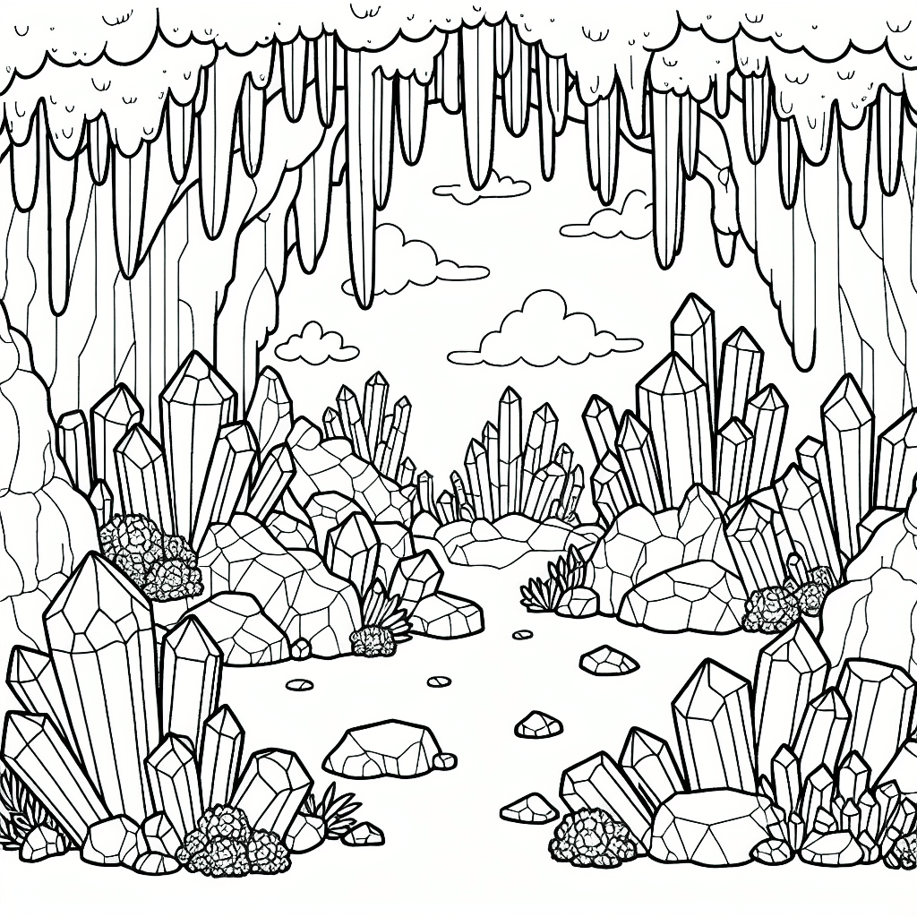 crystal cave coloring pages