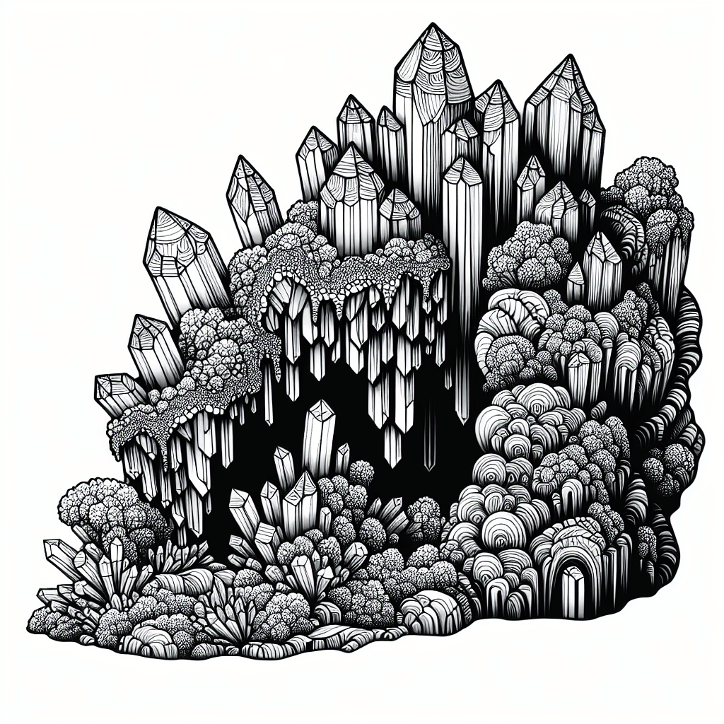 Additional crystal cave coloring page 1