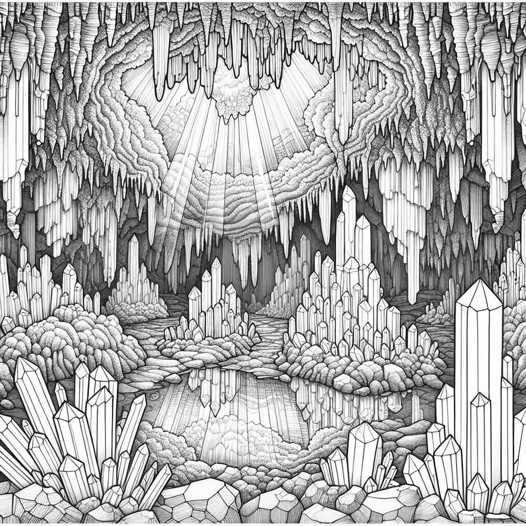 Additional crystal cave coloring page 2