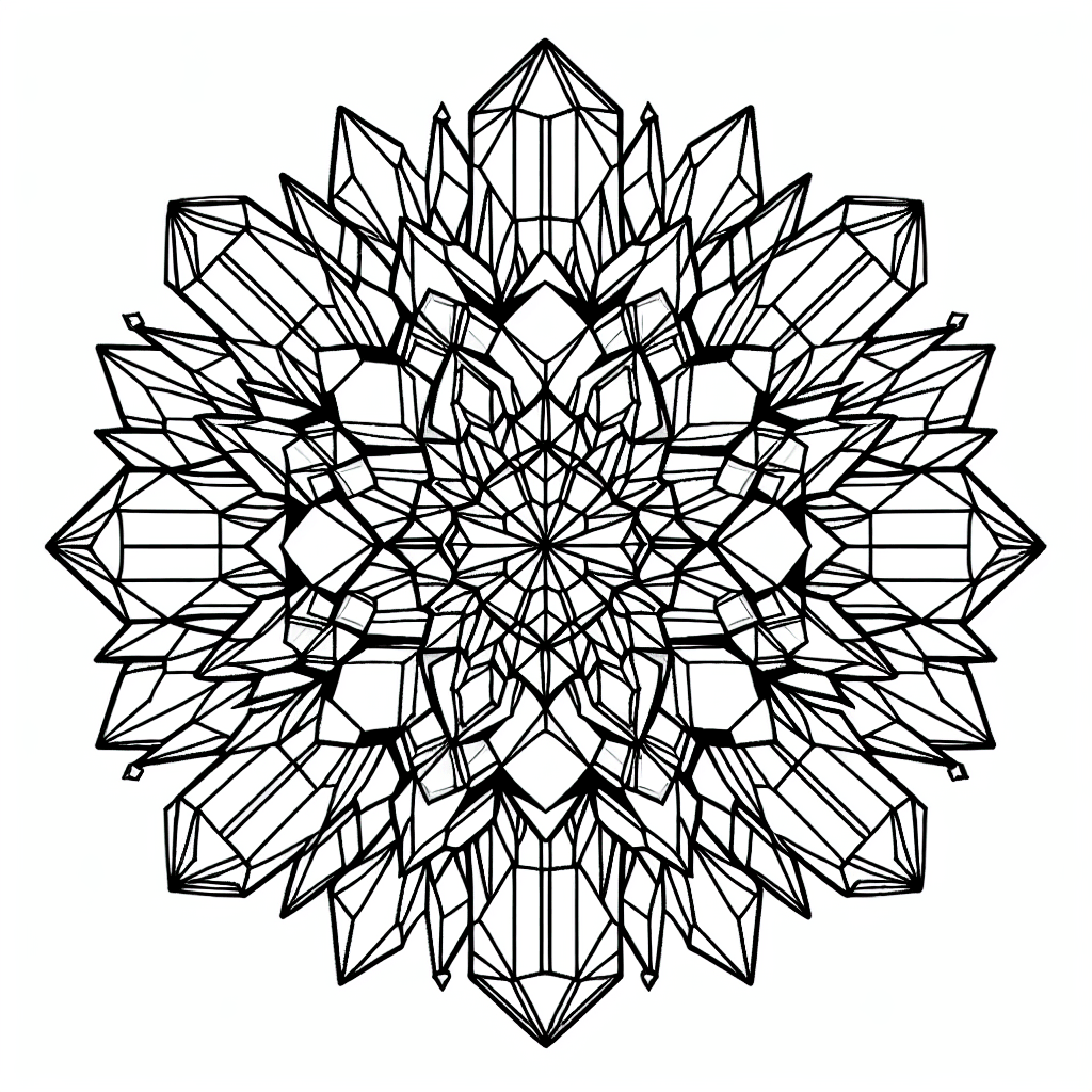 Additional crystal mandala coloring page 1