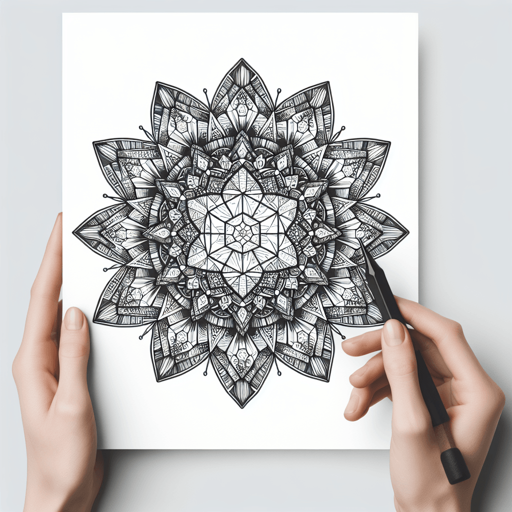 Additional crystal mandala coloring page 2