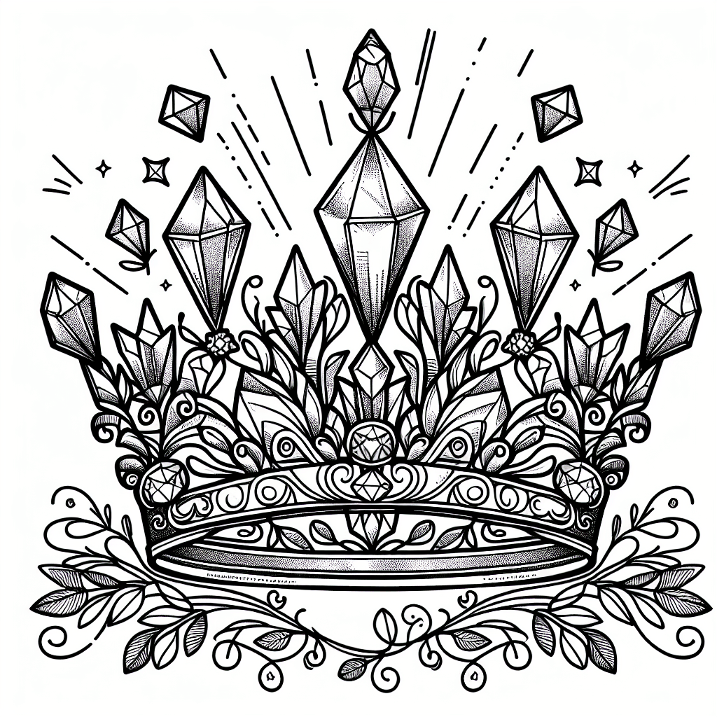 Additional crystal tiara coloring page 2