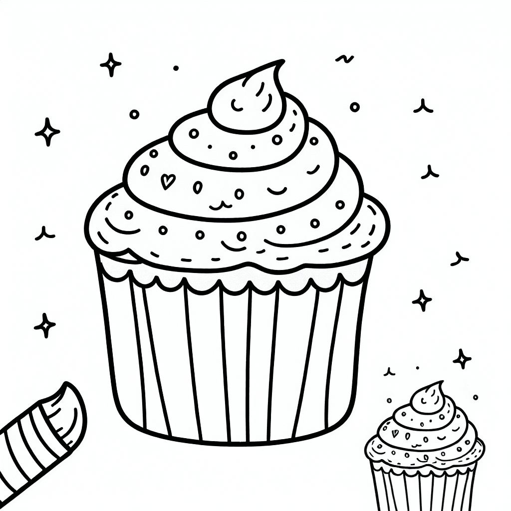 cupcake frosting coloring pages