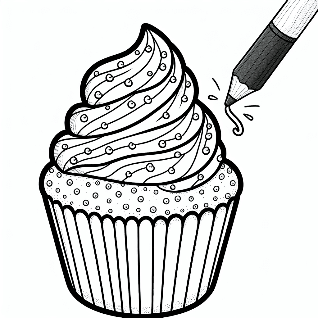 Additional cupcake frosting coloring page 1