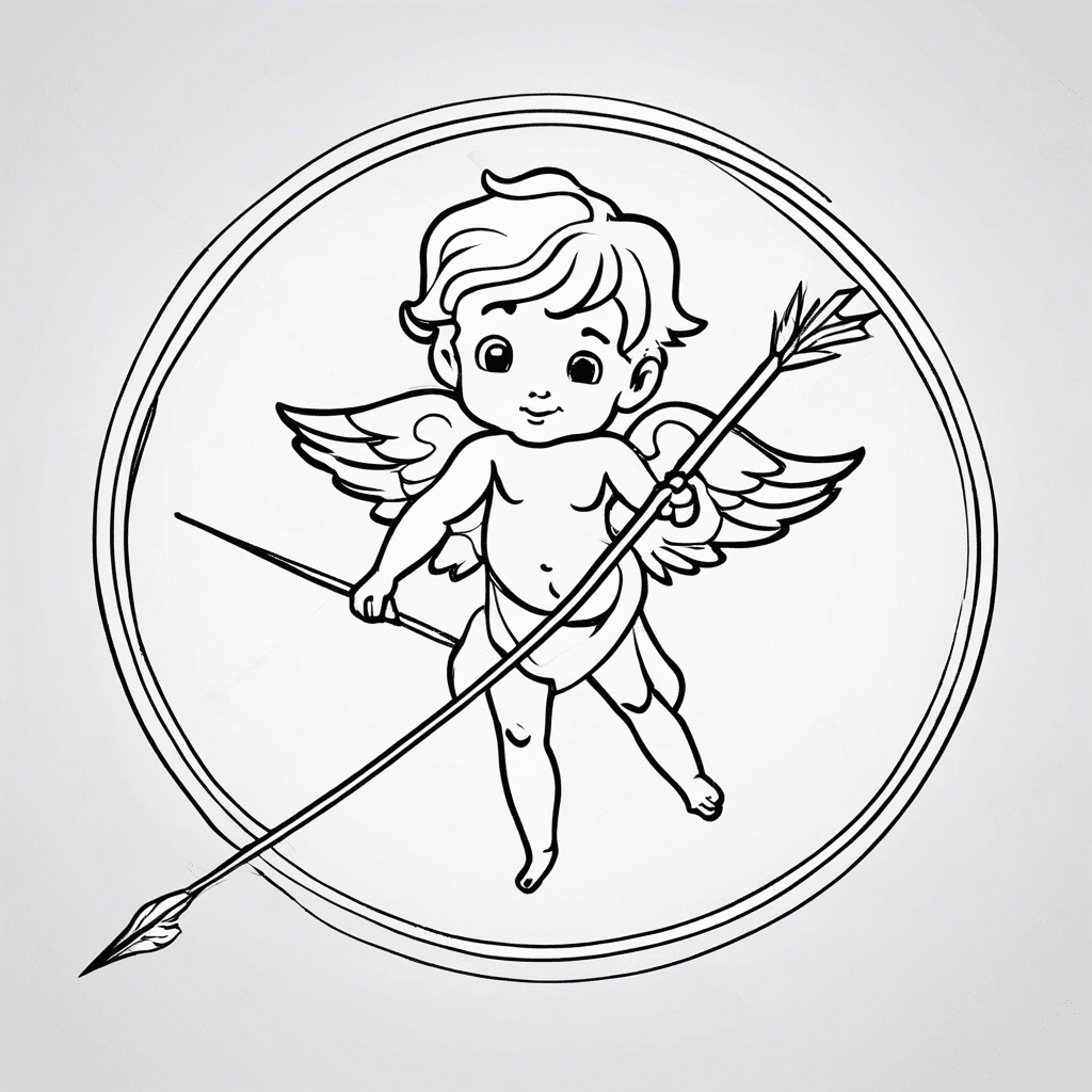 Additional cupid arrow coloring page 1