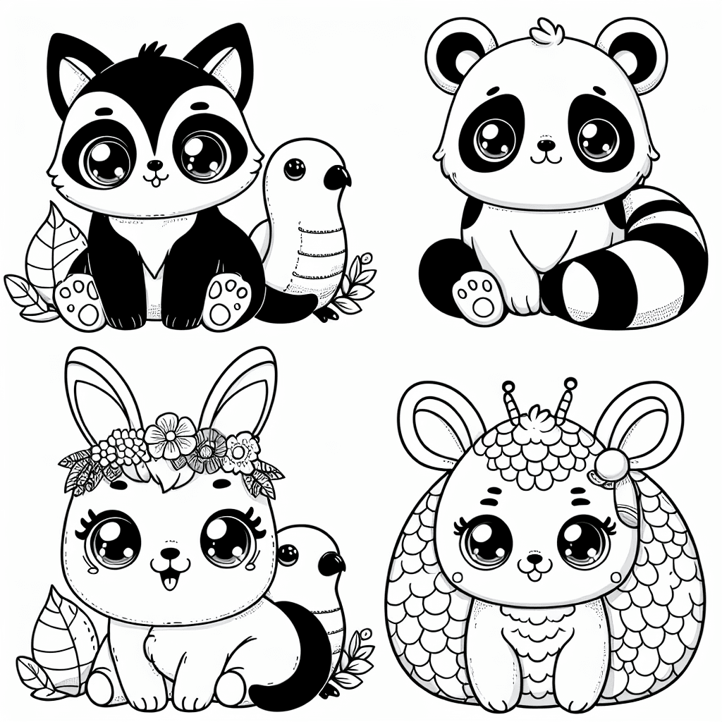 Additional cute animals coloring page 1