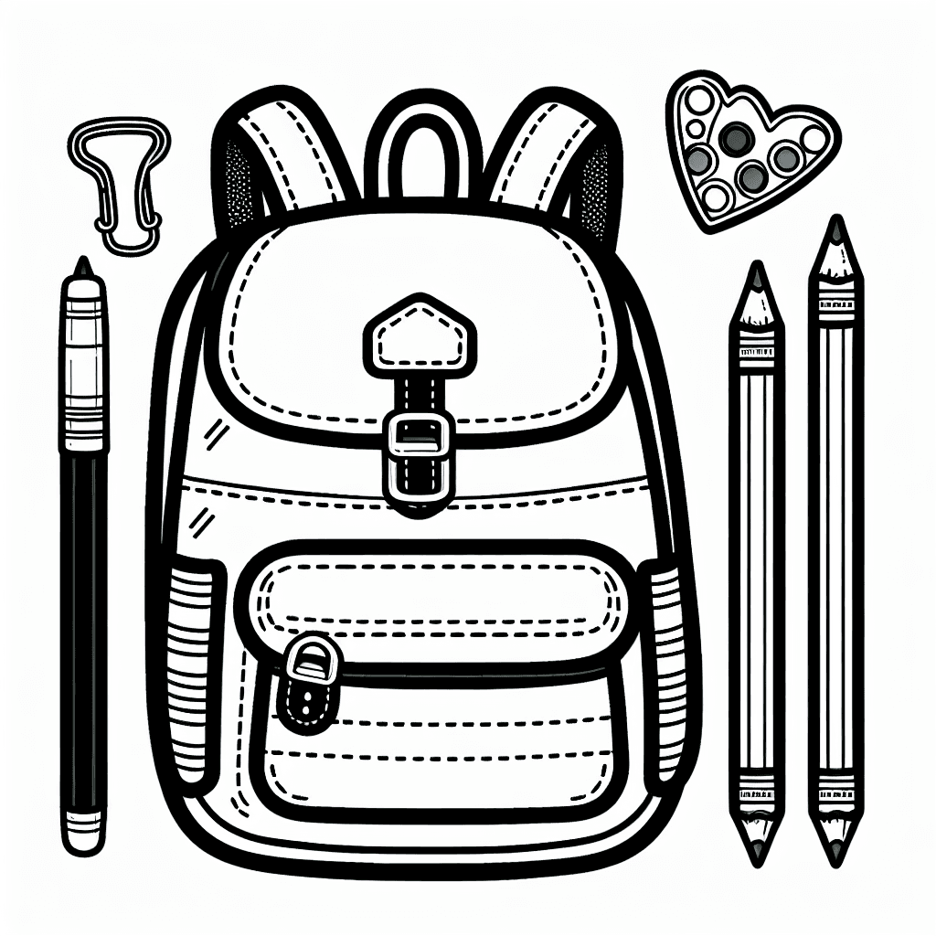 cute backpack school coloring pages