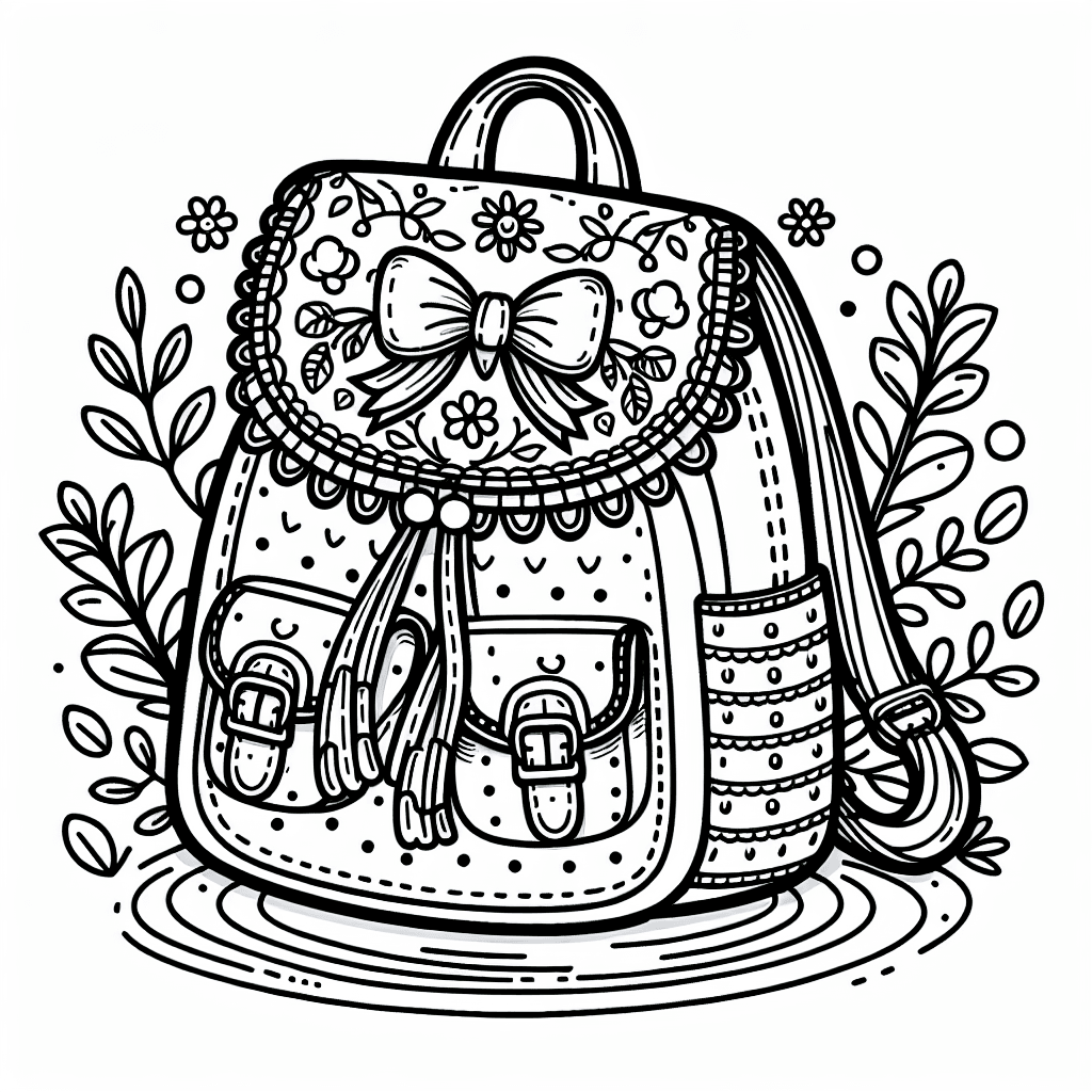 Additional cute backpack school coloring page 1