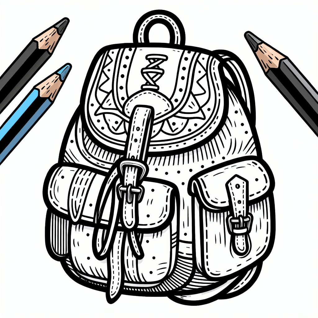 Additional cute backpack school coloring page 2