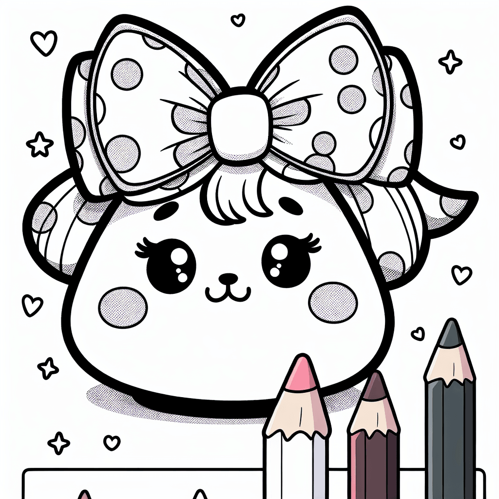 Additional cute bow coloring page 1