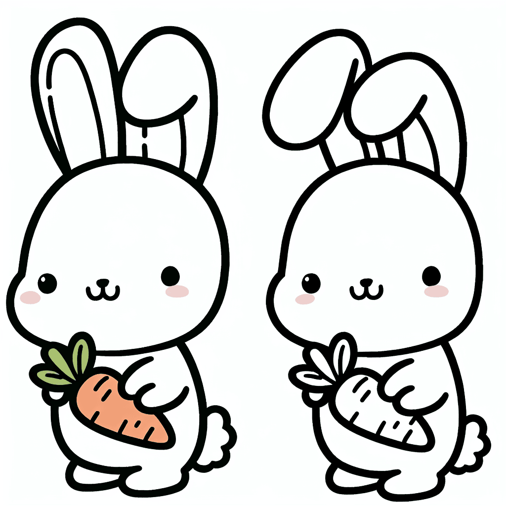 cute bunny carrot coloring pages