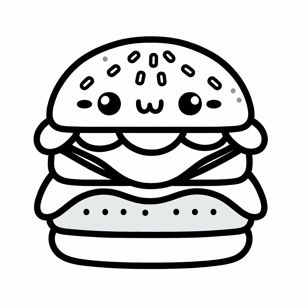 cute burger coloring pages