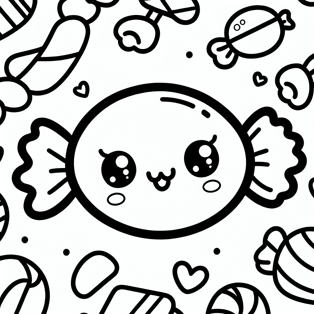 cute candy coloring pages