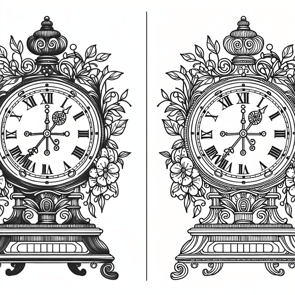 Additional cute clock time coloring page 1