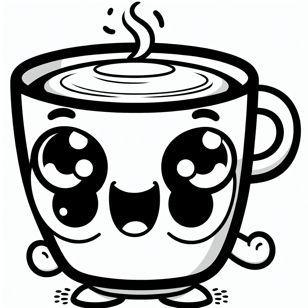 cute coffee coloring pages