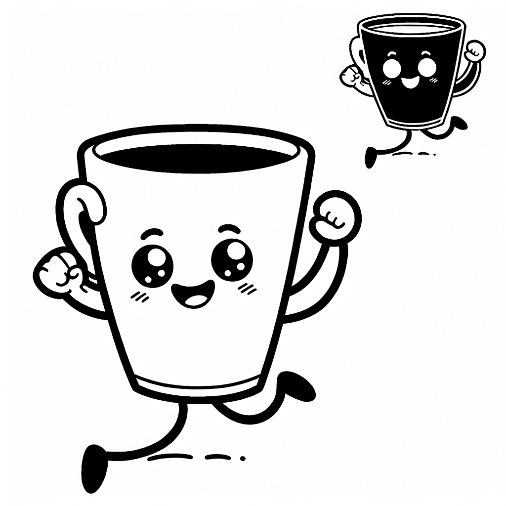 Additional cute coffee coloring page 2