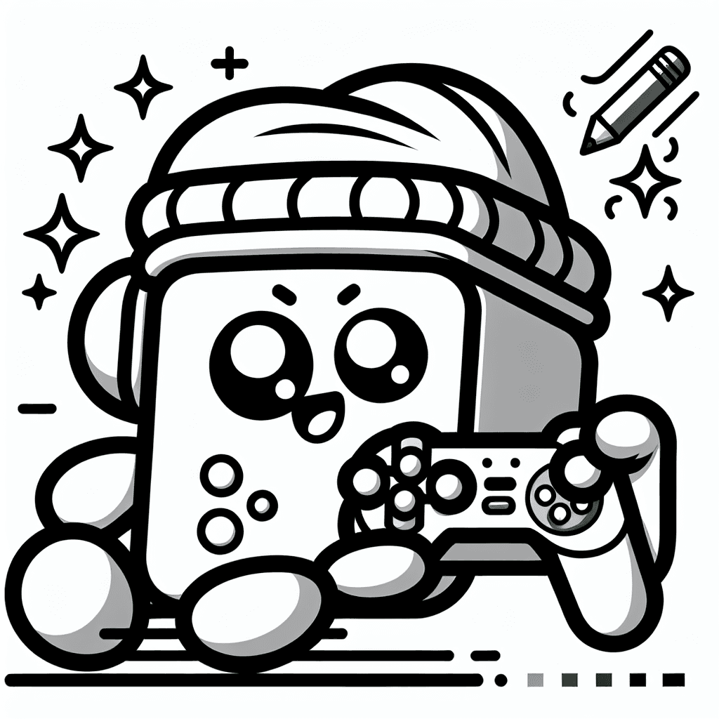 Additional cute computer game coloring page 2