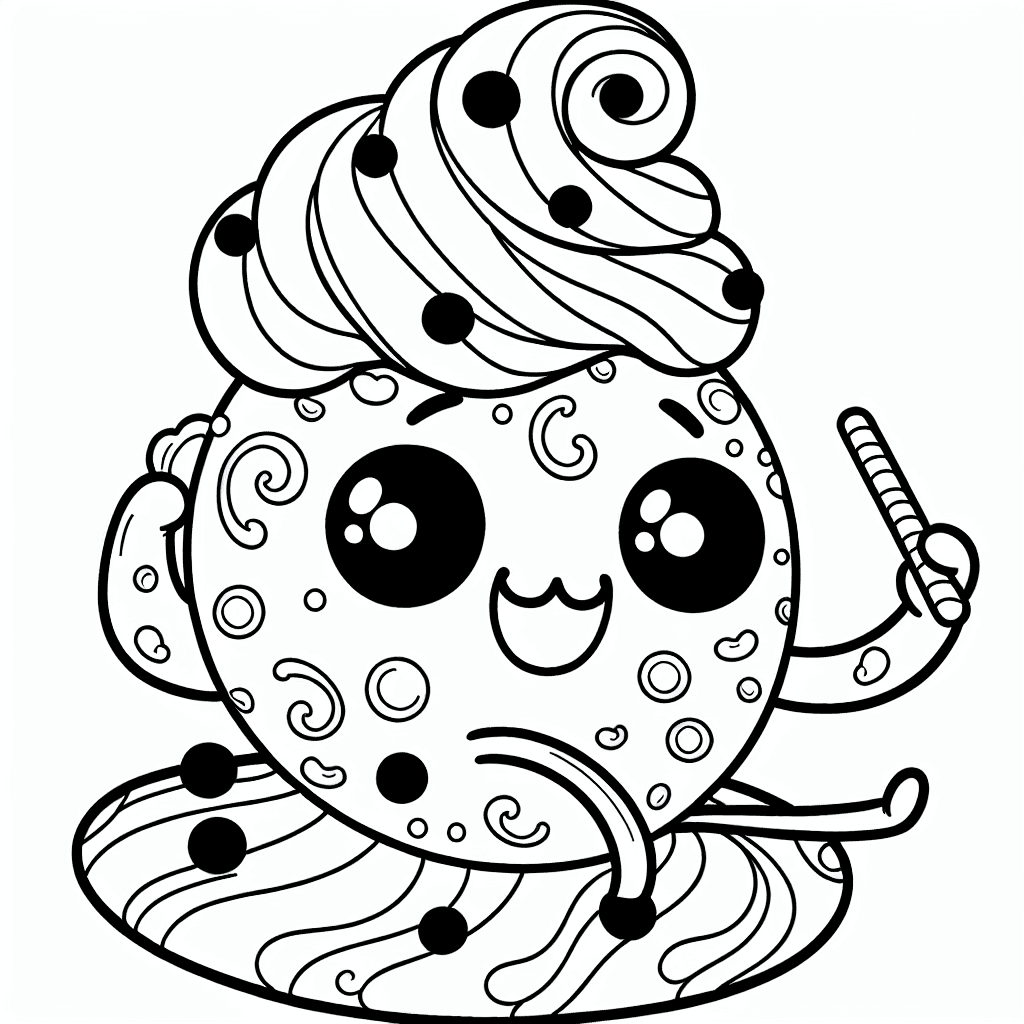 Additional cute cookie coloring page 2