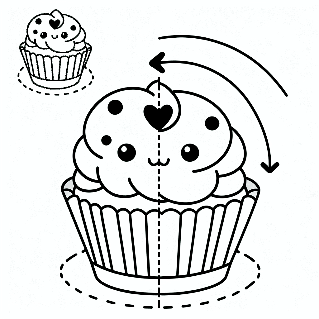 Additional cute cupcake coloring page 1