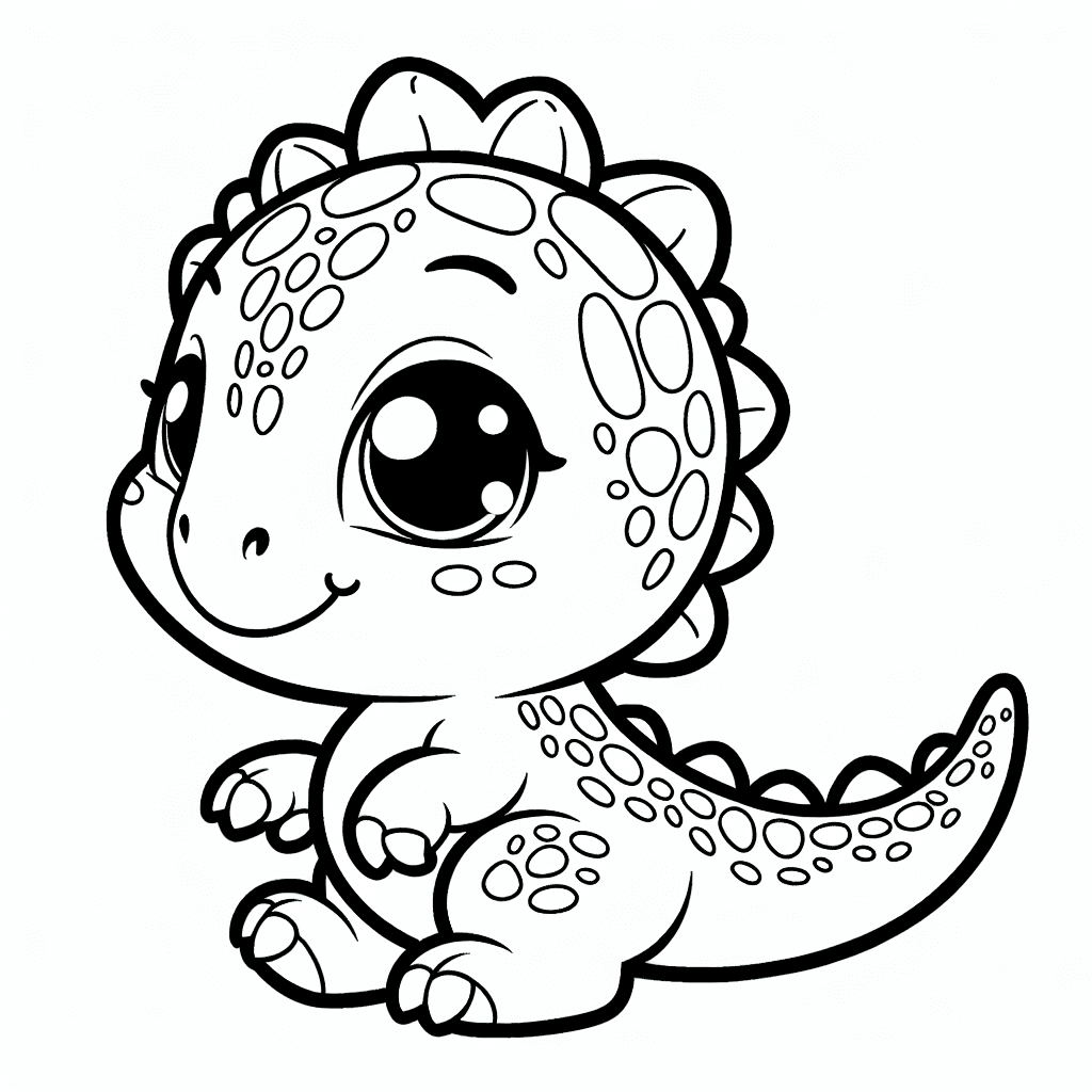 Additional cute dinosaur baby coloring page 1