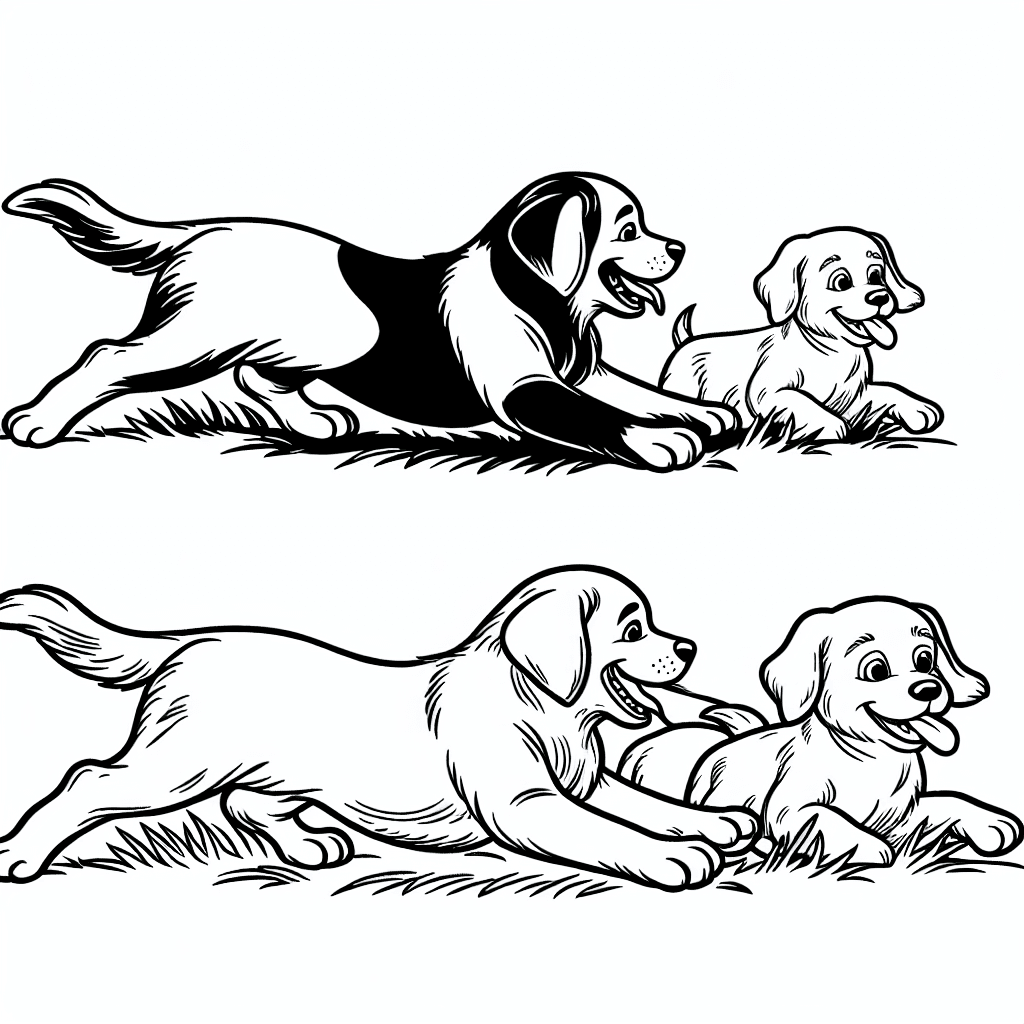 Additional cute dog playing coloring page 1