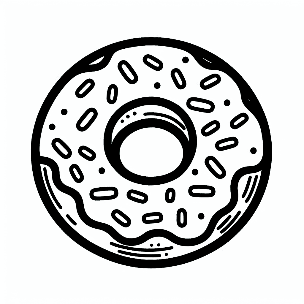 cute donut coloring pages