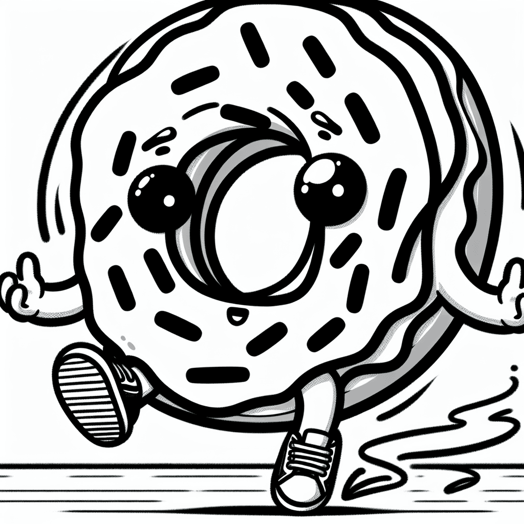 Additional cute donut coloring page 2