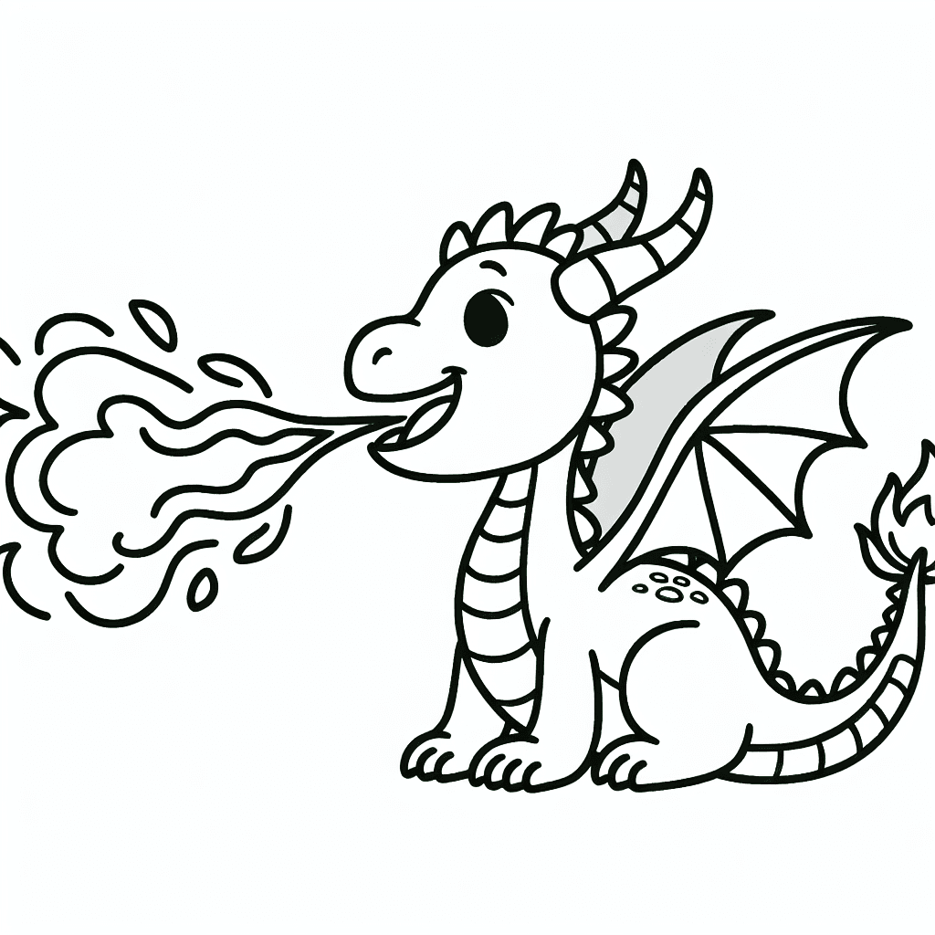 cute dragon fire coloring pages