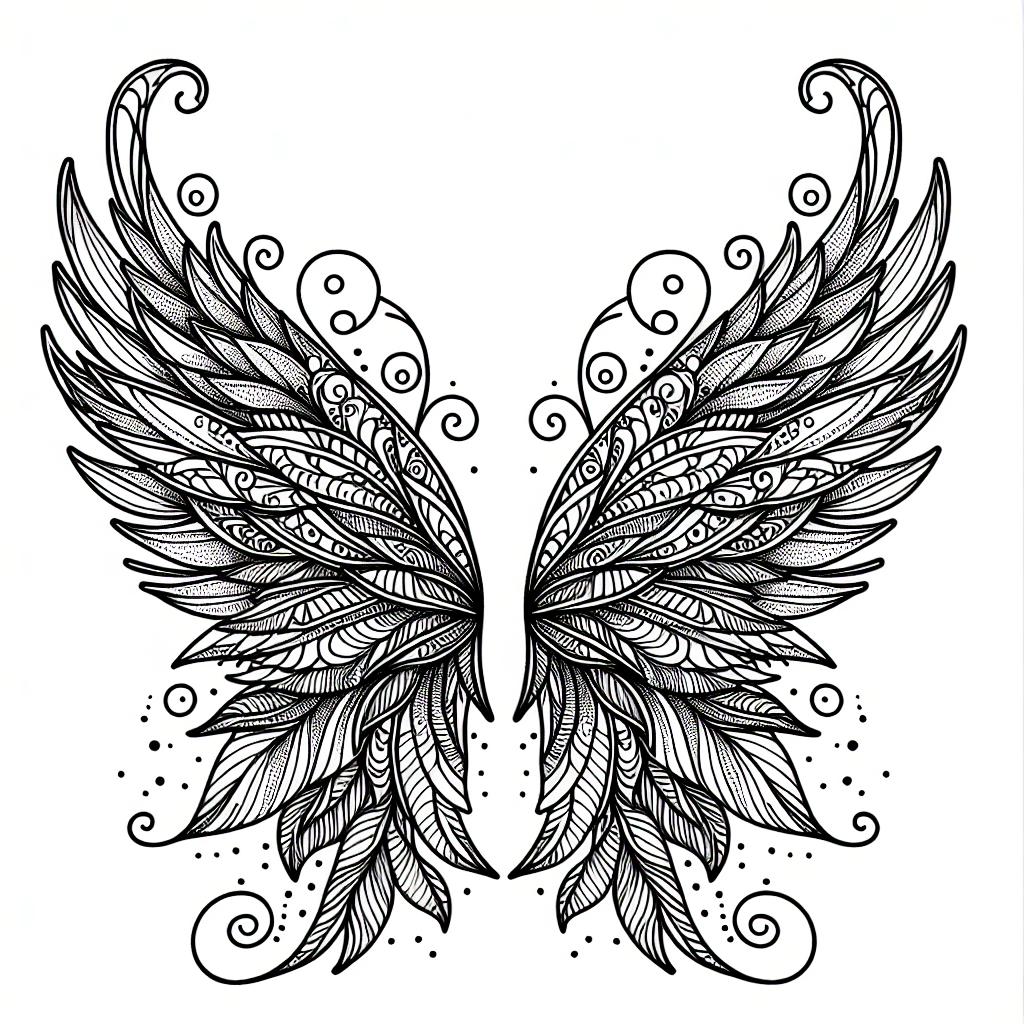 Additional cute fairy wings coloring page 1