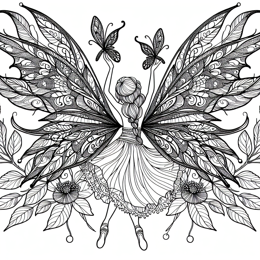 Additional cute fairy wings coloring page 2