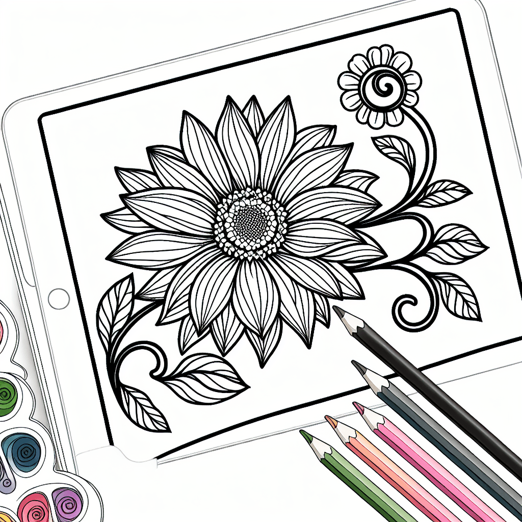 Additional cute flower bloom coloring page 2