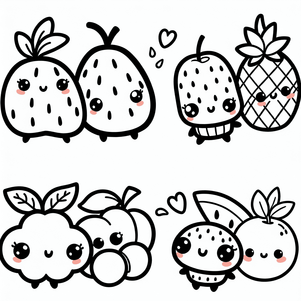 cute fruit coloring pages