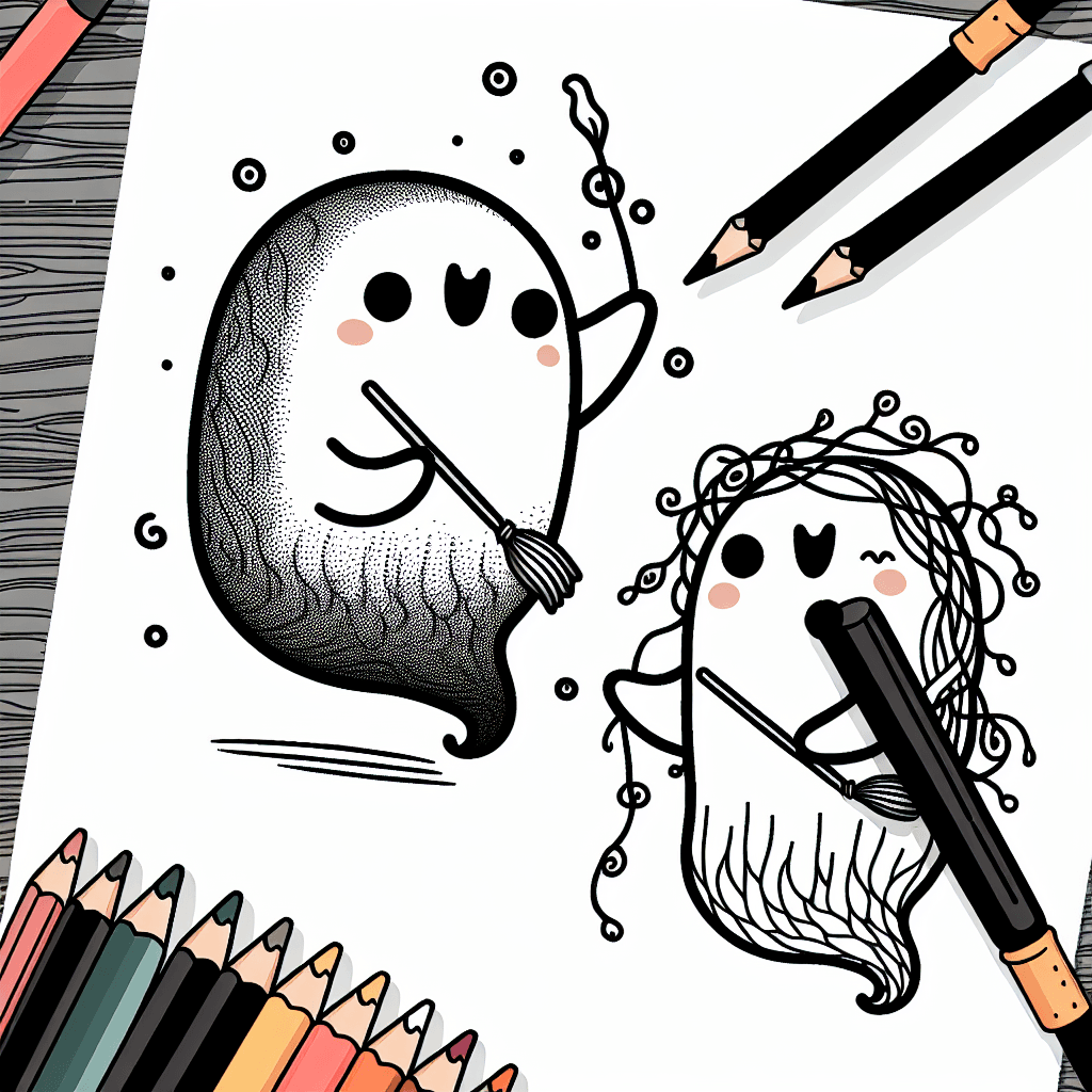 Additional cute ghost boo coloring page 2