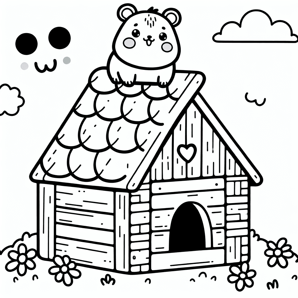 cute hamster house coloring pages