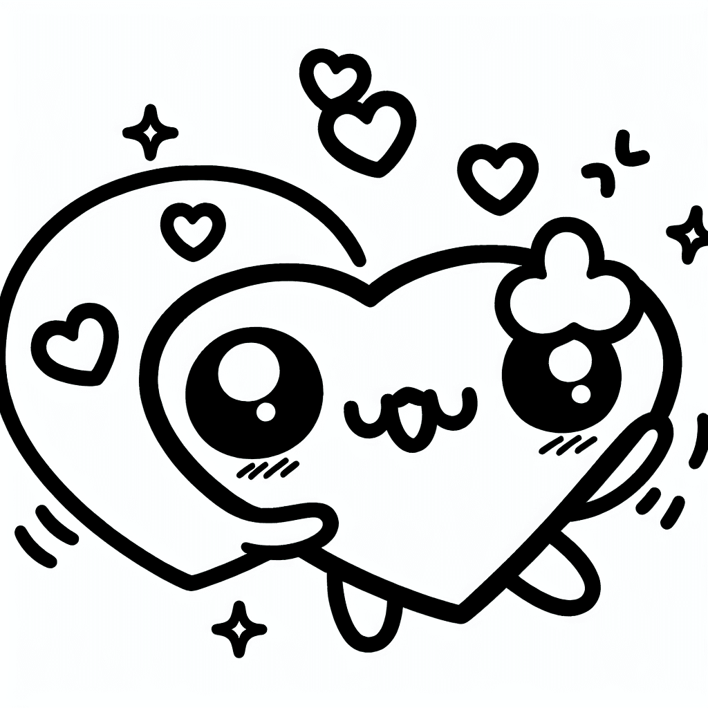 cute heart love coloring pages