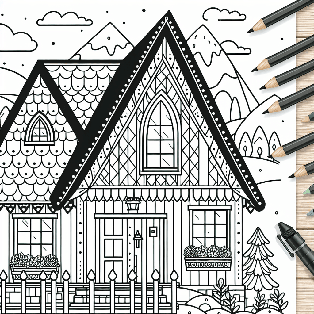 Additional cute house coloring page 1