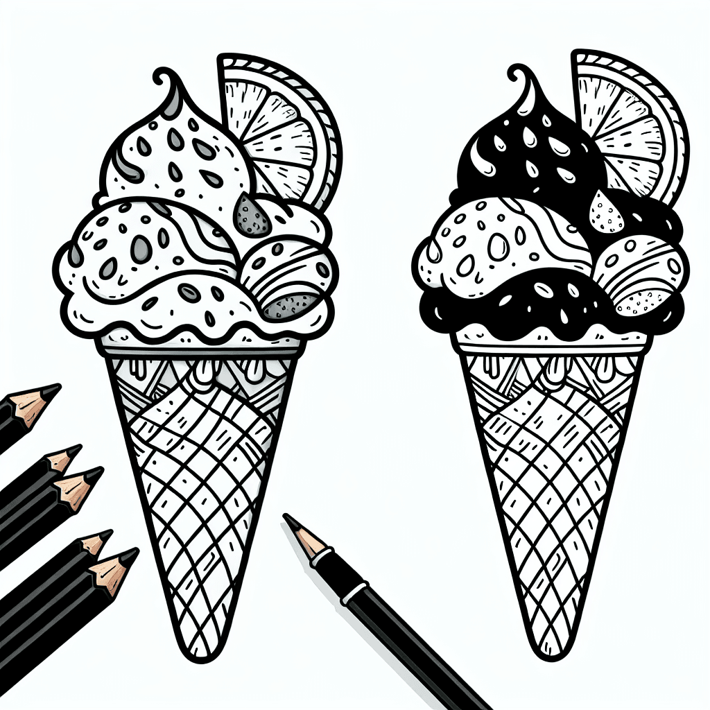 Additional cute ice cream coloring page 1