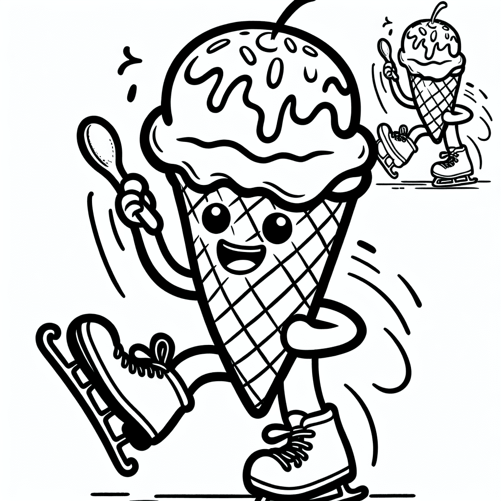 Additional cute ice cream coloring page 2