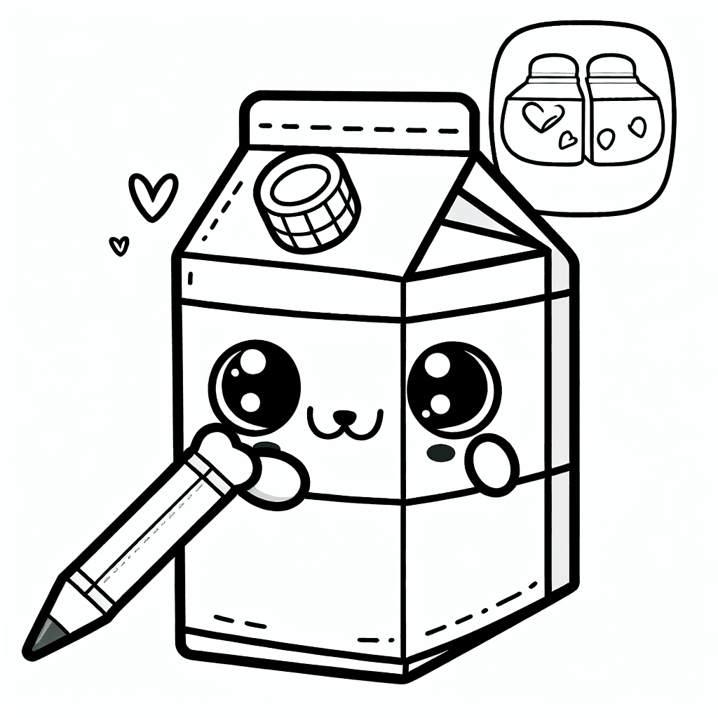 Additional cute milk coloring page 1