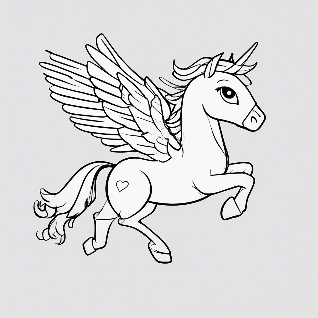 cute pegasus fly coloring pages