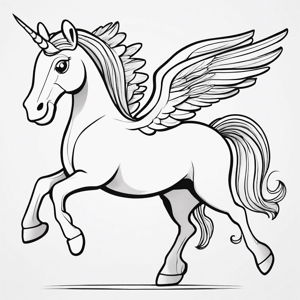 Additional cute pegasus fly coloring page 1