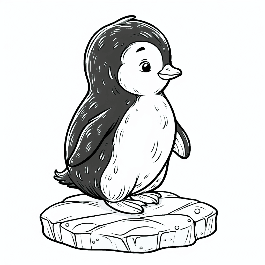 Additional cute penguin ice coloring page 1