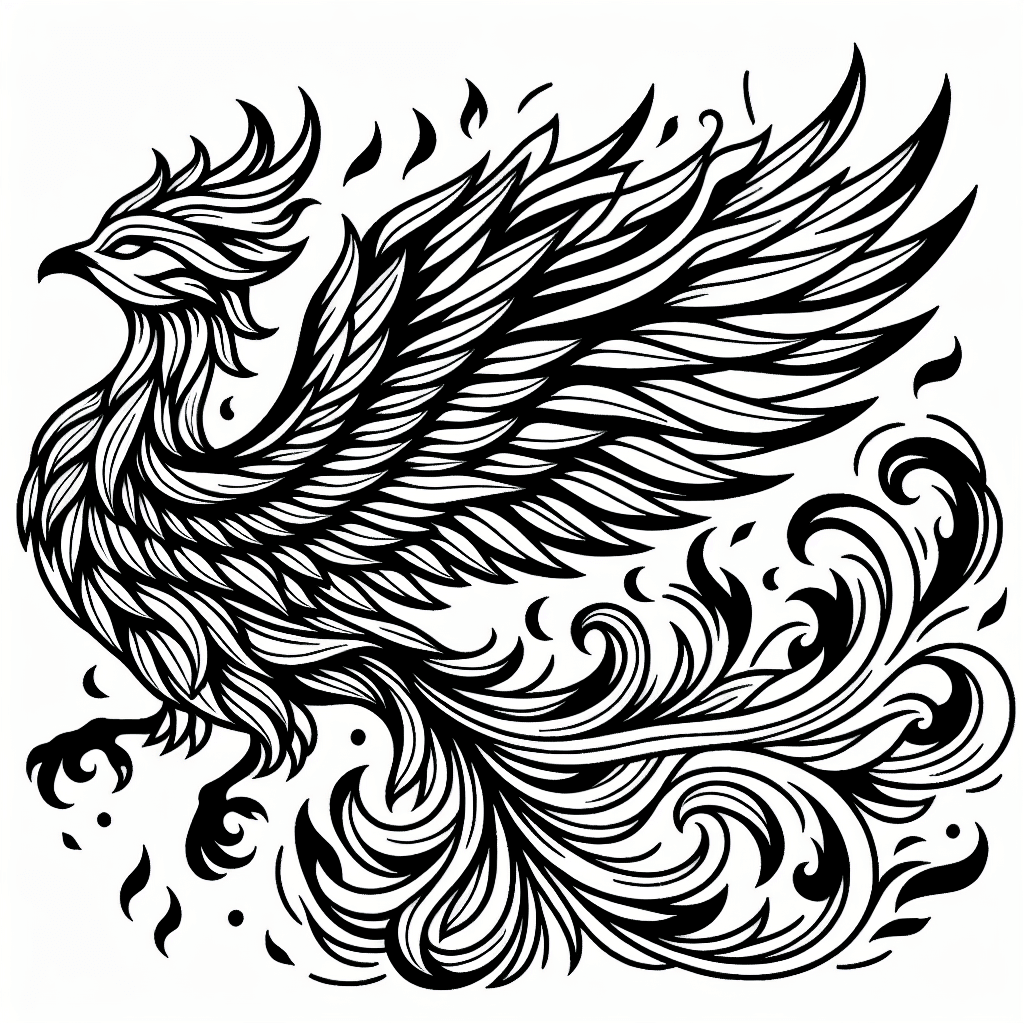 Additional cute phoenix fire coloring page 1