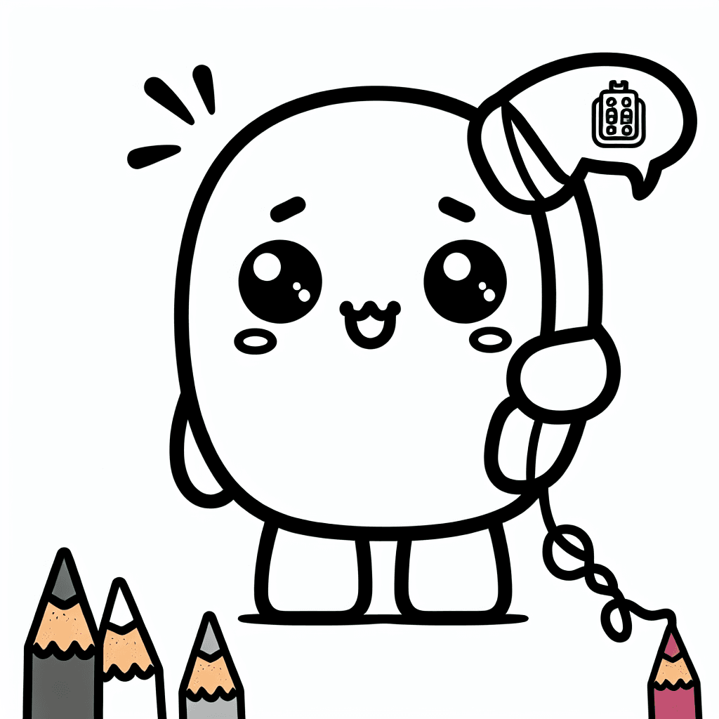 cute phone call coloring pages