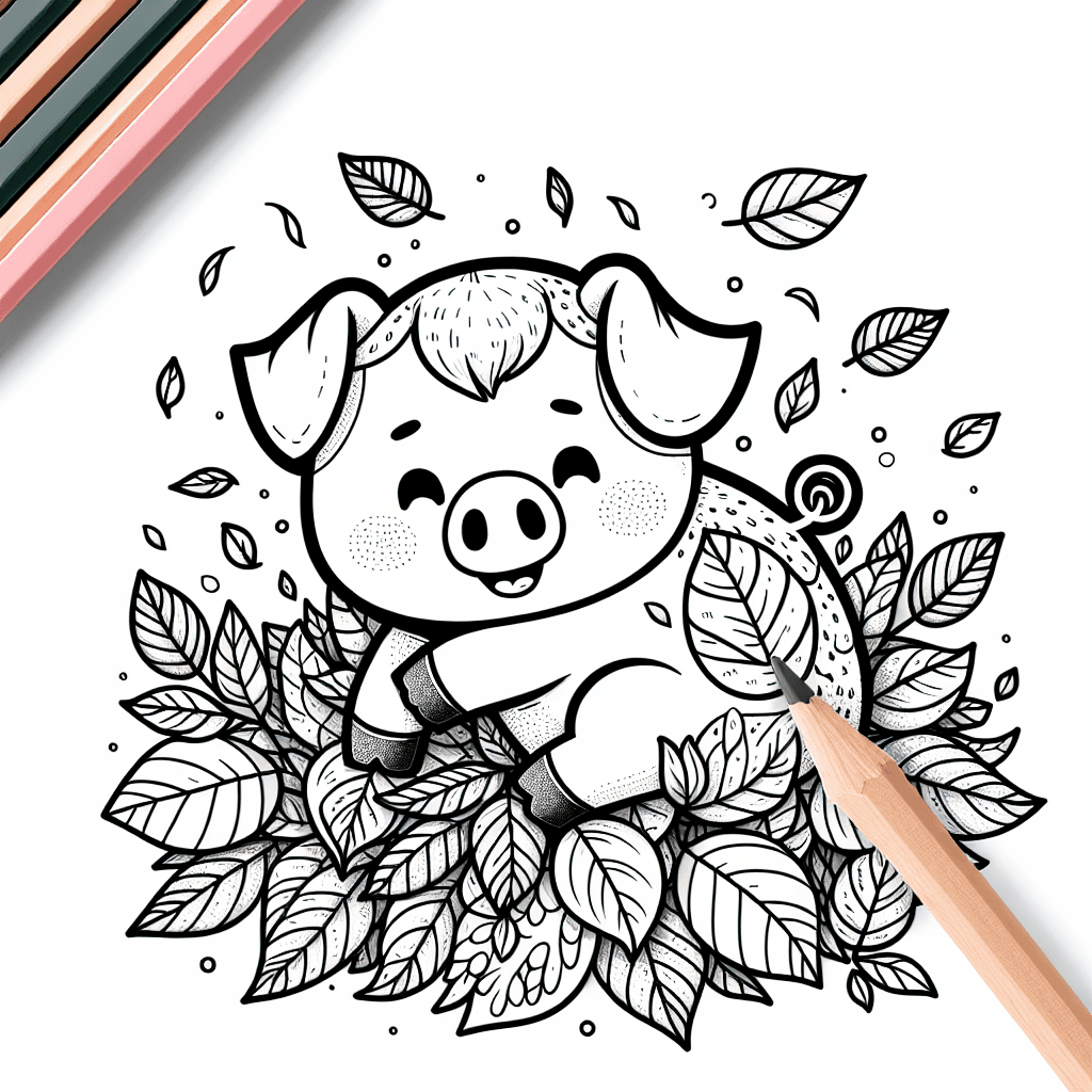 Additional cute pig mud coloring page 1