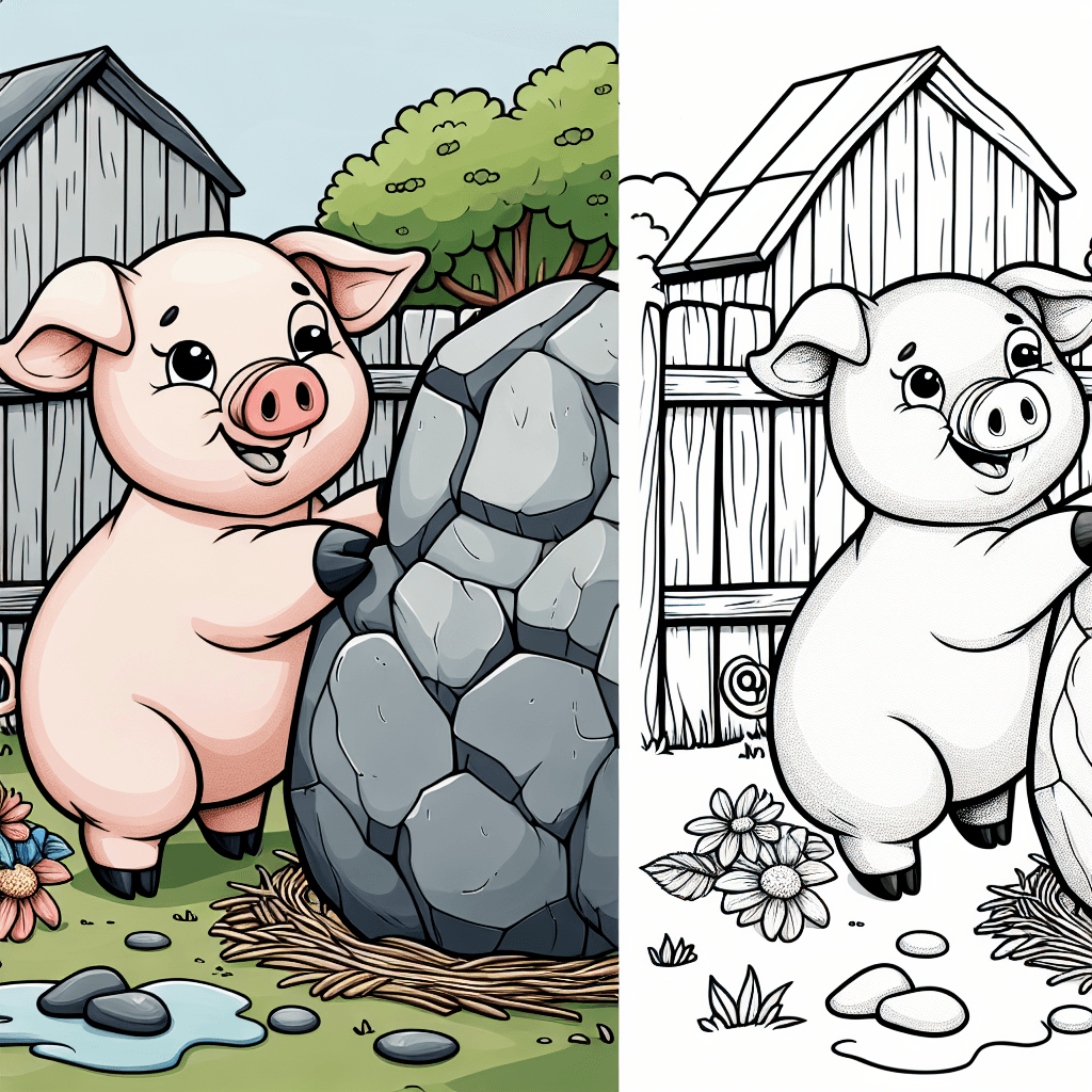 Additional cute pig mud coloring page 2