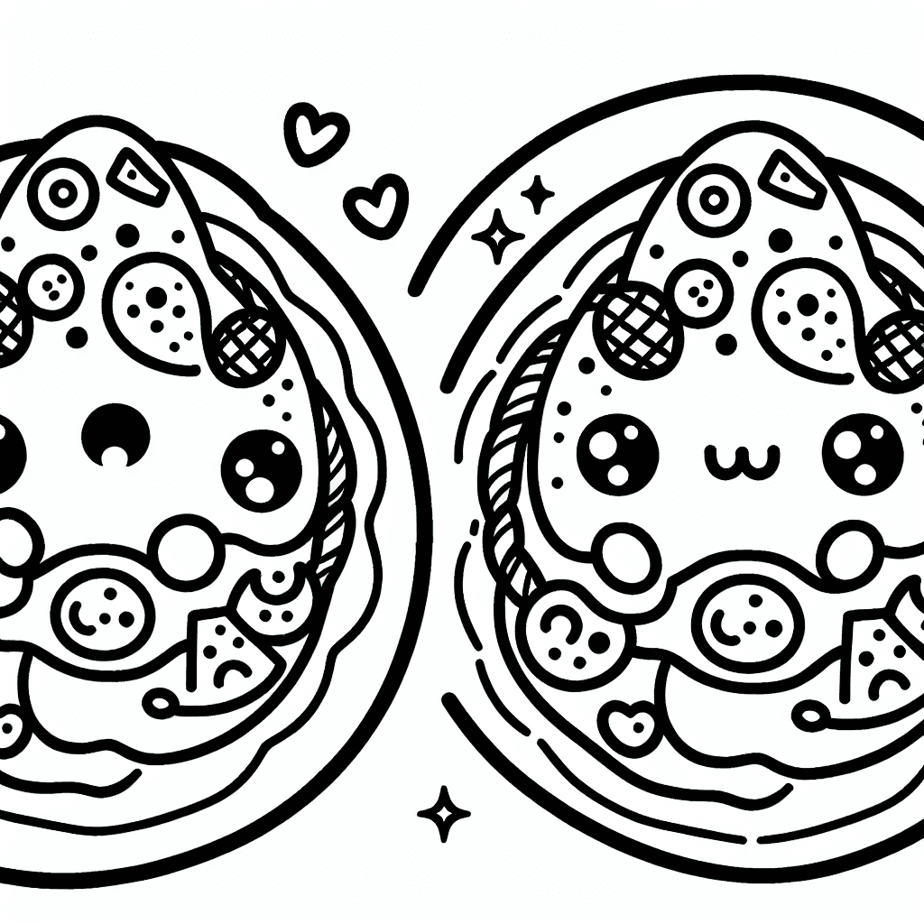 cute pizza coloring pages